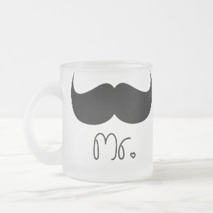 Herr mustaschmugg frostad glasmugg