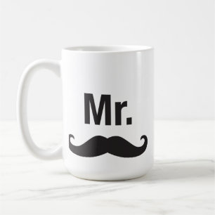 Herr mustaschmugg kaffemugg