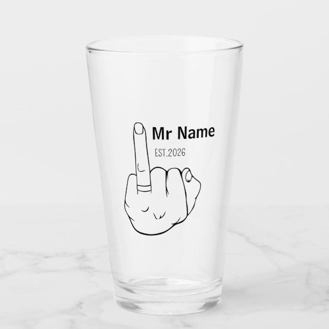Herr Nyligen Gift Personlig Förlovningsring Finger Glaskopp (Framsida)