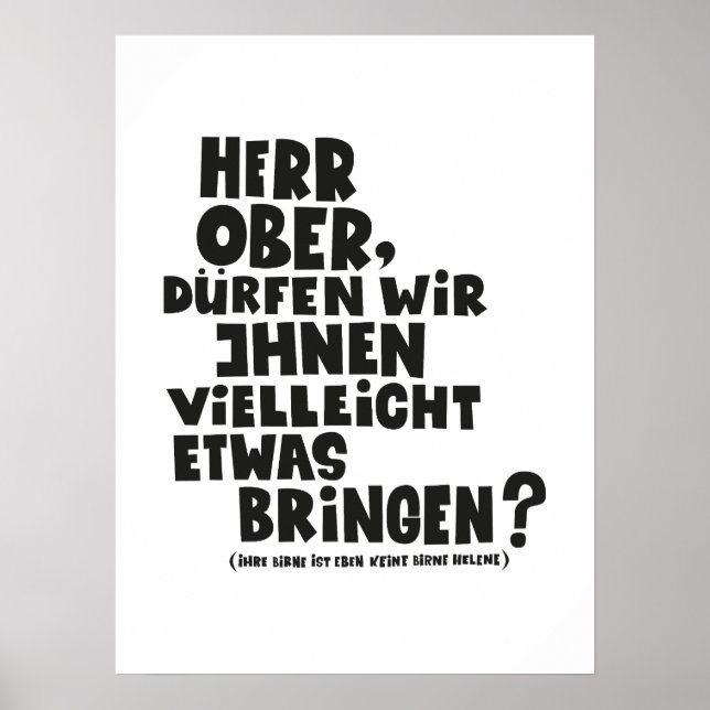 Herr Ober-pappa-Ante Portas - Loriot Herr Ober Poster (Framsidan)