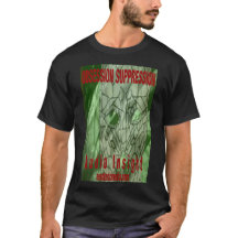 Herr "Obsession Suppression" svart t-shirt.