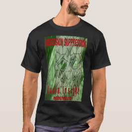 Herr "Obsession Suppression" svart t-shirt. T Shirt