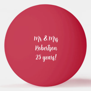 Herr och fru 25-årsjubileum ping pongboll pingisboll
