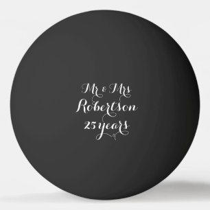 Herr och fru 25:e bröllop-årsdagen ping pong boll