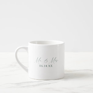Herr och fru anpassningsbar datum Elegant bröllop Espressomugg