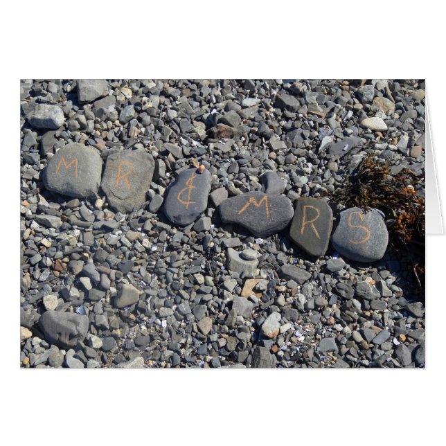 Herr och fru Beach Sten vid Pub Harbour Hälsningskort (Framsidan Horizontal)