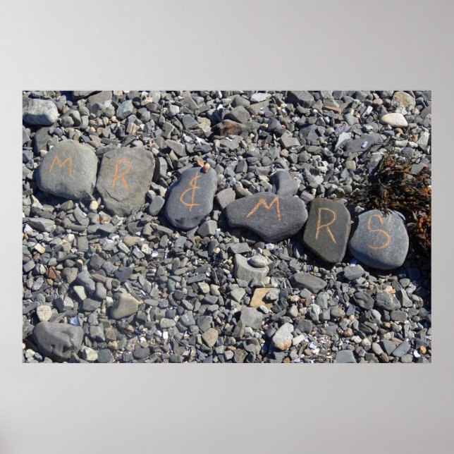 Herr och fru Beach Sten vid Pub Harbour Poster (Framsidan)