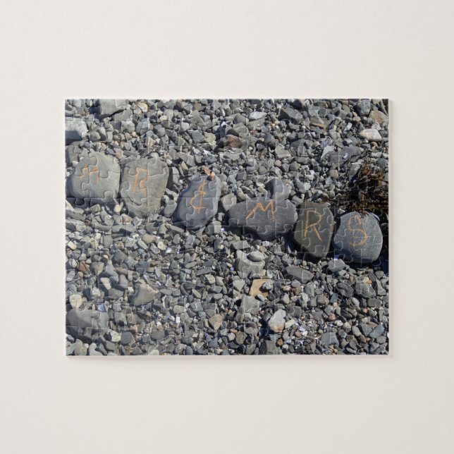 Herr och fru Beach Sten vid Pub Harbour Pussel (Horisontell)