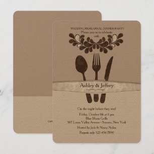 Herr och fru Bestick Övning Middagsfest Inbjudningar