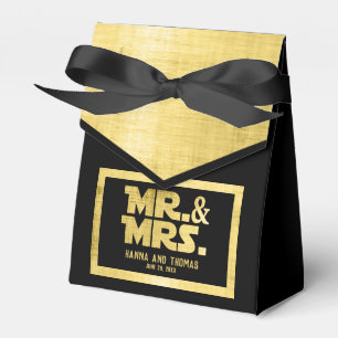 Herr och fru Black Guld Sci Fi Theme Bröllop Presentaskar