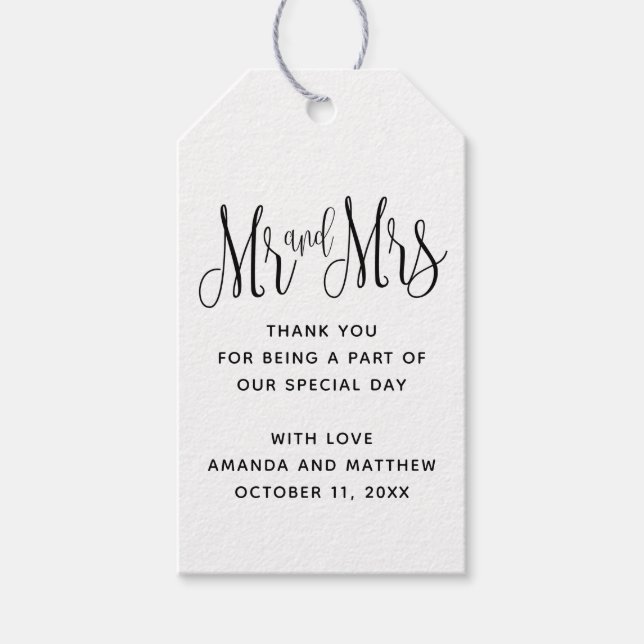 Herr och fru Black och bröllop! Tack Presentetikett (Framsidan)