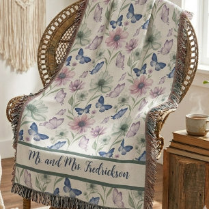 Herr och fru Boho Botanical Floral Filt