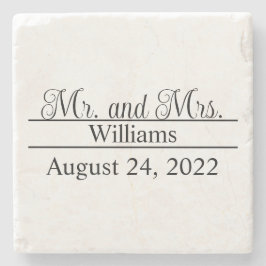 Herr och fru Bröllop Stenunderlägg