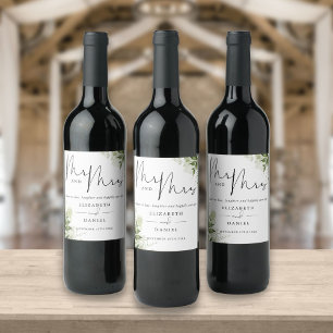 Herr Och Fru Cheers Till Kärlek Grönska Bröllop Vinflaska Etikett