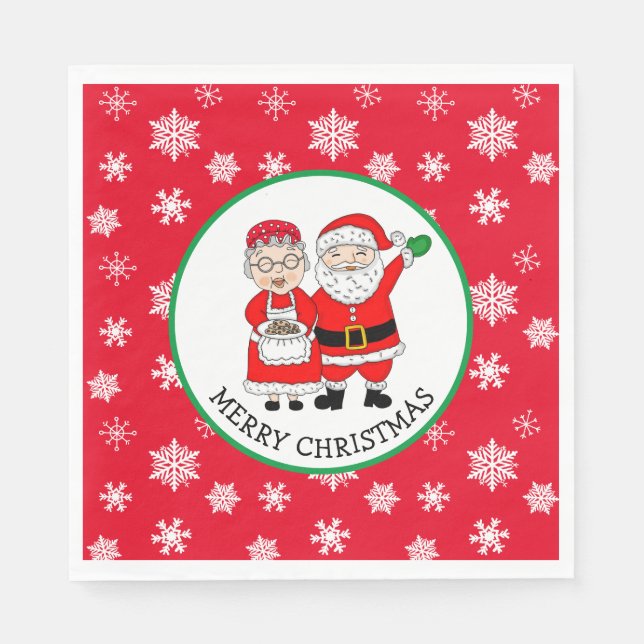 Herr och fru Claus, Santa God jul Pappersservett (Framsidan)