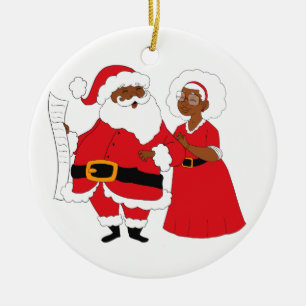 Herr och fru Clause Julgransprydnad Keramik