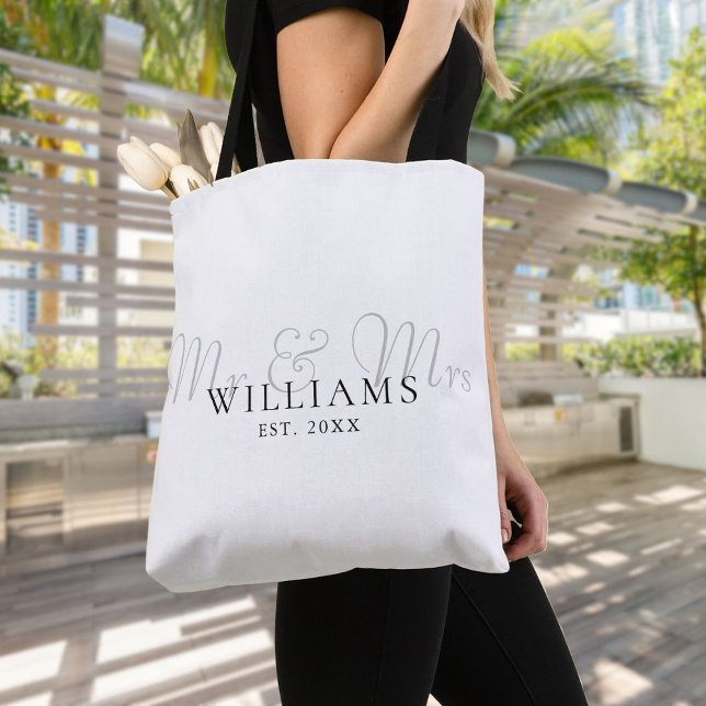 Herr Och Fru Etablerad Bröllop Tygkasse (Mr And Mrs Established Wedding Tote Bag)