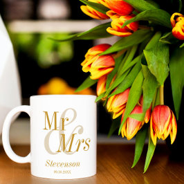 Herr och fru Guld Bröllop Gift Kaffemugg