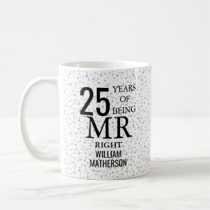 Herr och Fru höger 25th bröllopsdag Kaffemugg