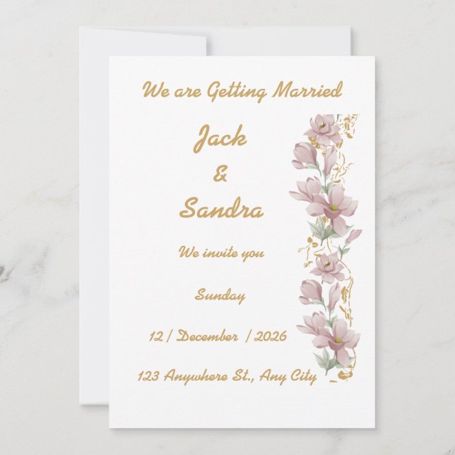 herr och fru inbjudningar (Baksida)