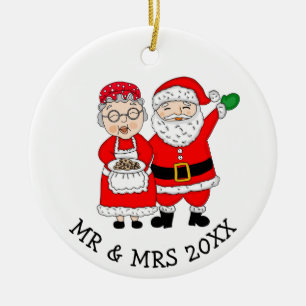 Herr och fru Jultomten, Personlig jul Julgransprydnad Keramik