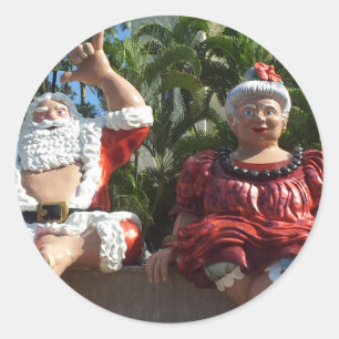 Herr och Fru jultomten Runt Klistermärke
