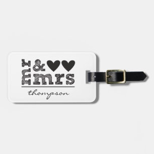 Herr och fru Luggage Tag Bagagebricka