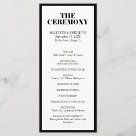 Herr och fru Modern Bold Bröllopsprogram Program