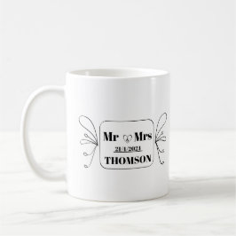 herr och fru monogram kaffemugg