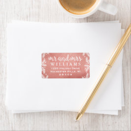 Herr och fru Monogram Rose Gold Holiday adress Adressetikett
