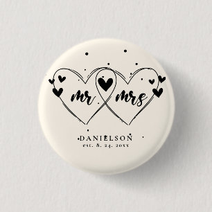 Herr och fru Newly Ivory Färg Bröllop Button Knapp