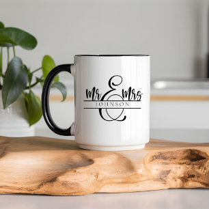 Herr och fru Newlyged Couple Gifts Två-Tonad Mugg