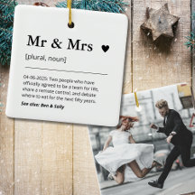 Herr och fru Newlyged Gift Photo Bröllop Keepsaké