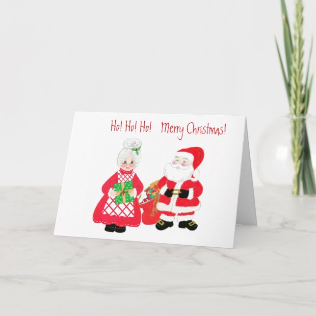 Herr och fru Santa Julkort Helgkort (Framsida)