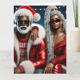 Herr och fru Santa viklad gratulationskort Kort