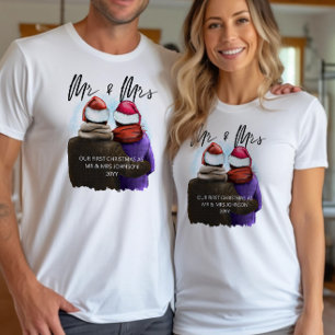 Herr och fru Script Couples jul T Shirt