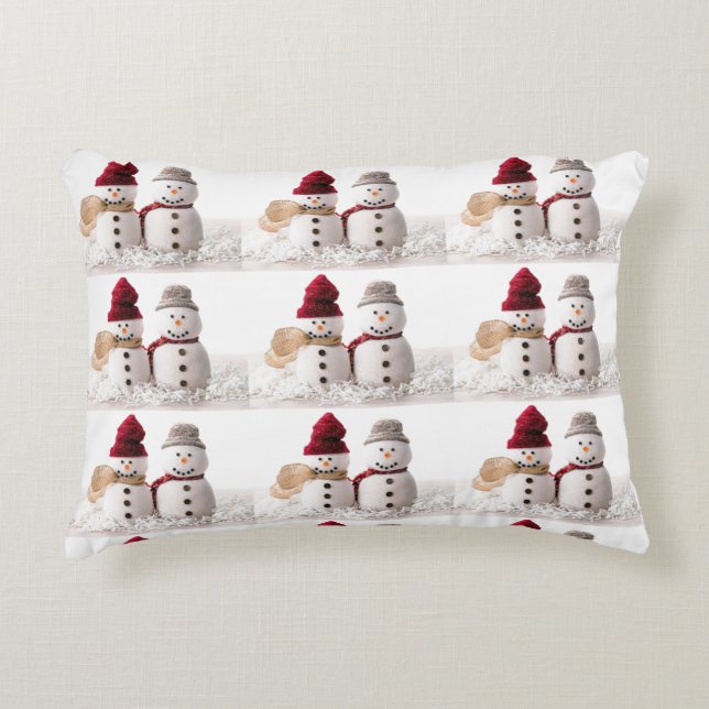 **HERR OCH FRU SNÖMANPAR" JUL PRYDNADSKUDDE (Framsidan)