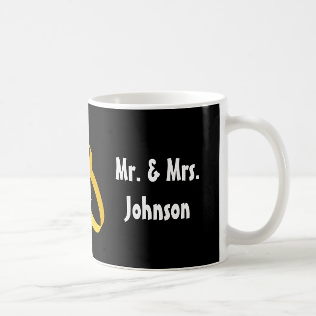 Herr och Fru som gifta sig muggen med guld- Kaffemugg (Höger)