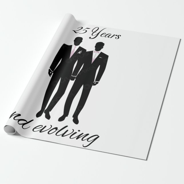 Herr och Herr inslagspapper vitt och svart Presentpapper (Utrullad)
