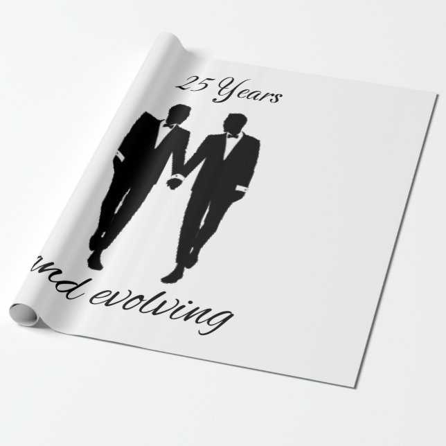 Herr och Herr inslagspapper vitt och svart Presentpapper (Utrullad)
