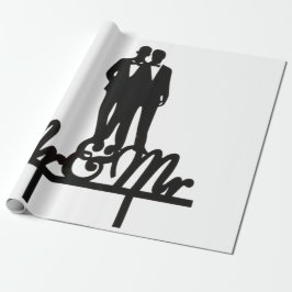 Herr och Herr inslagspapper vitt och svart Presentpapper