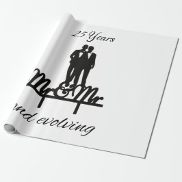 Herr och Herr inslagspapper vitt och svart Presentpapper
