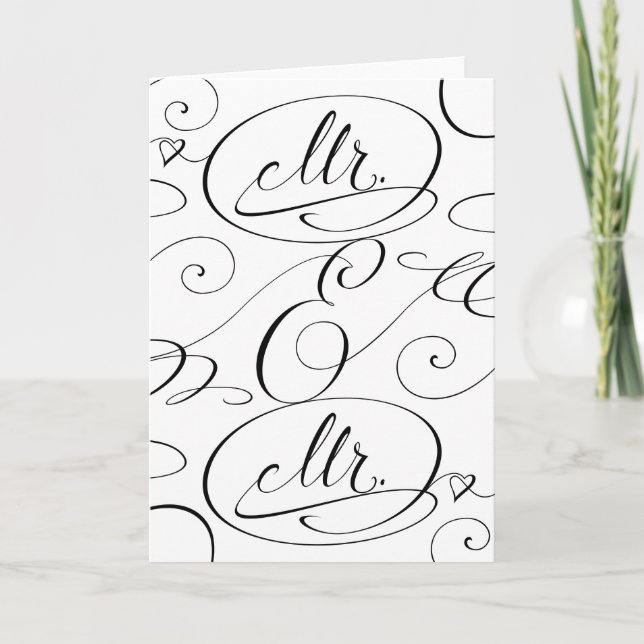 Herr- och herrgaypar bröllopskort för gratulatione kort (Framsida)