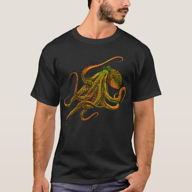 Herr Octopus T-Shirt - Fantastisk Marinliv Tee (Framsida)