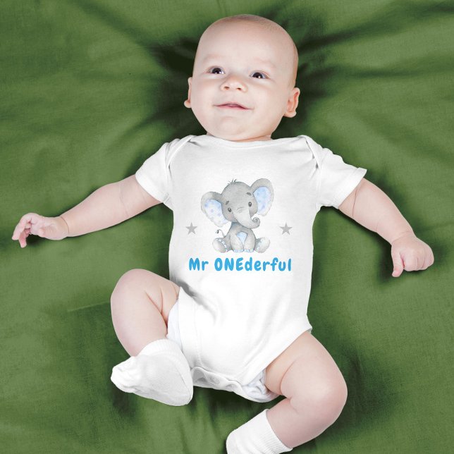 Herr Onederful Första 1-års Födelsedag Blå Pojke E T Shirt (Skapare uppladdad)