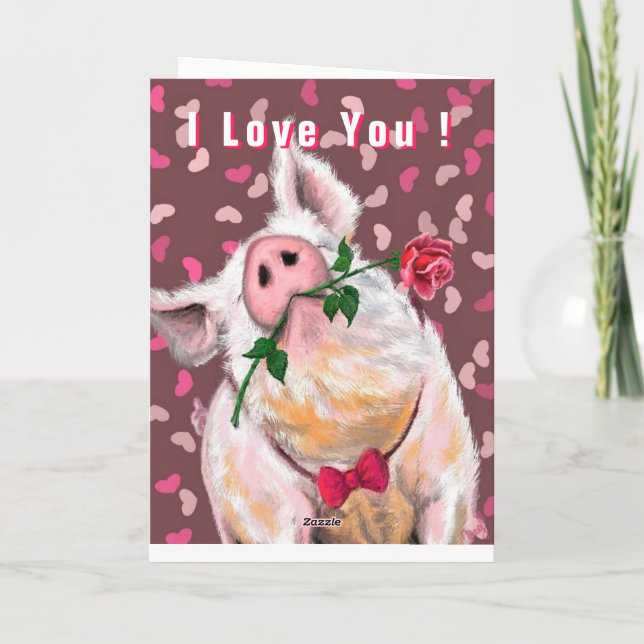Herr Pig Funny Alla hjärtans dag-kort Kort (Baksida)