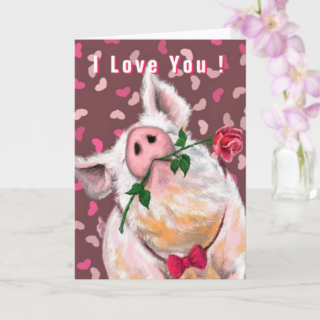 Herr Pig Funny Valentine's Day-kort Kort (Orkide)