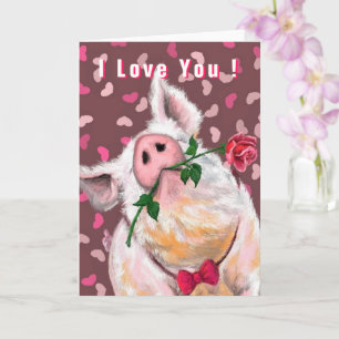 Herr Pig Funny Valentine's Day-kort Kort