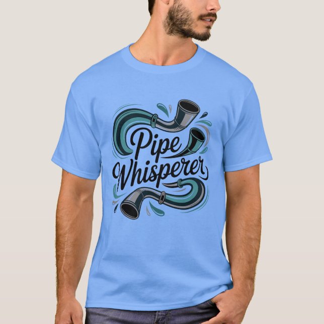 Herr Pipe Whisperer VVS-män Tee (Framsida)