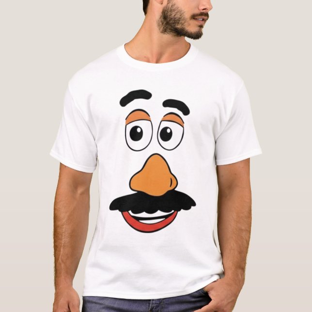 Herr Potatis Roligt Tecknat Ansikte  T Shirt (Framsida)